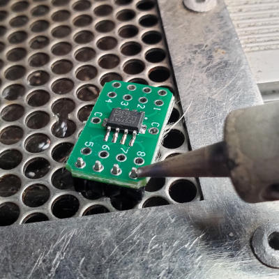 Soldering the SMT module pins